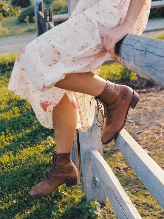 Christy Dawn Shoes - The Dawn Boot by Christy Dawn Size 10 Walnut Lace Up Victorian Derby Boots